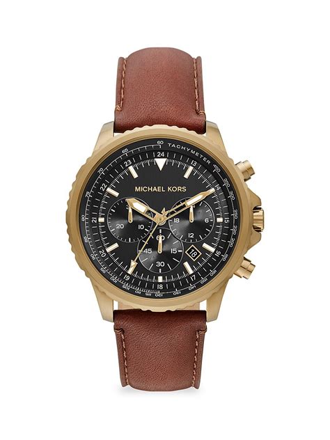 michael kors theroux|Michael Kors Cortlandt Chronograph Brown Leather Men's Watch .